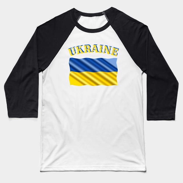 Ukraine Flag Baseball T-Shirt by Vladimir Zevenckih